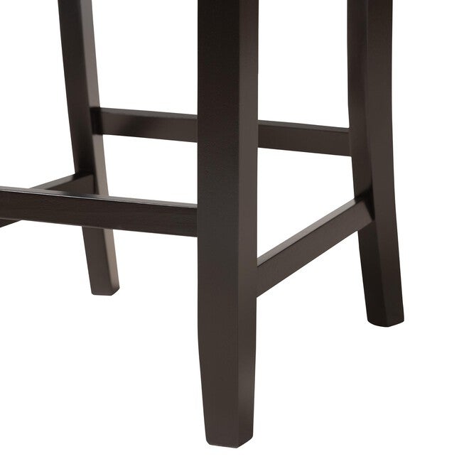 Olympia Modern Beige Fabric And Espresso Brown Finished Wood Counter Stool, , alternate image number null