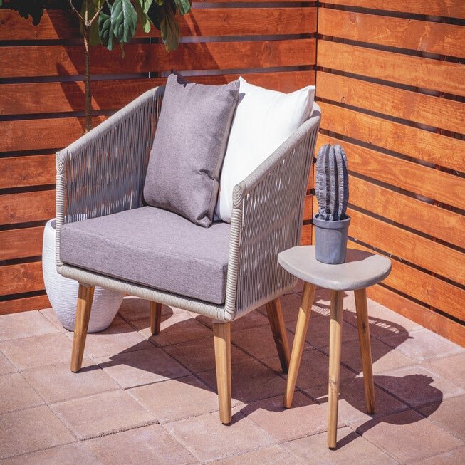 Grey Wood Modern Outdoor Accent Table, , alternate image number 8