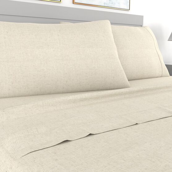 Portico Linen Blend 4 Piece Sheet Set Sheet Set, , alternate image number null