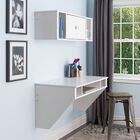 Designer Floating Desk & Hutch Set, White, , alternate image number null