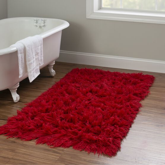 Flokati Red Rug, , on-hover image number null