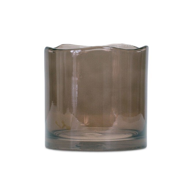 Vase 5.75 inchesD x 6 inchesH Glass, GREY, hi-res image number 0