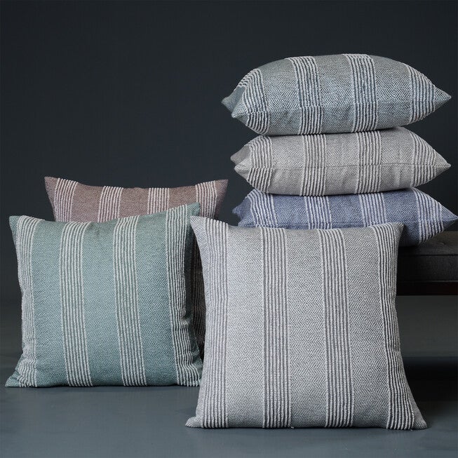 Euro Stripe Textured Throw Pillow, , alternate image number null