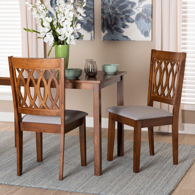 Florencia Modern Beige Fabric And Espresso Brown Finished Wood Dining Chair, , alternate image number 19