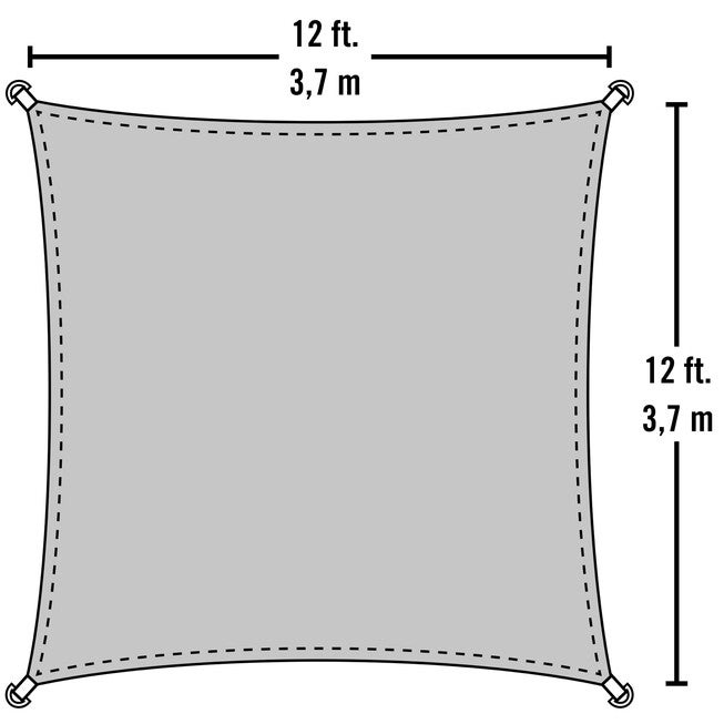 Shade Sail Square - Heavyweight 16 x 16 ft. Sand, , alternate image number 7
