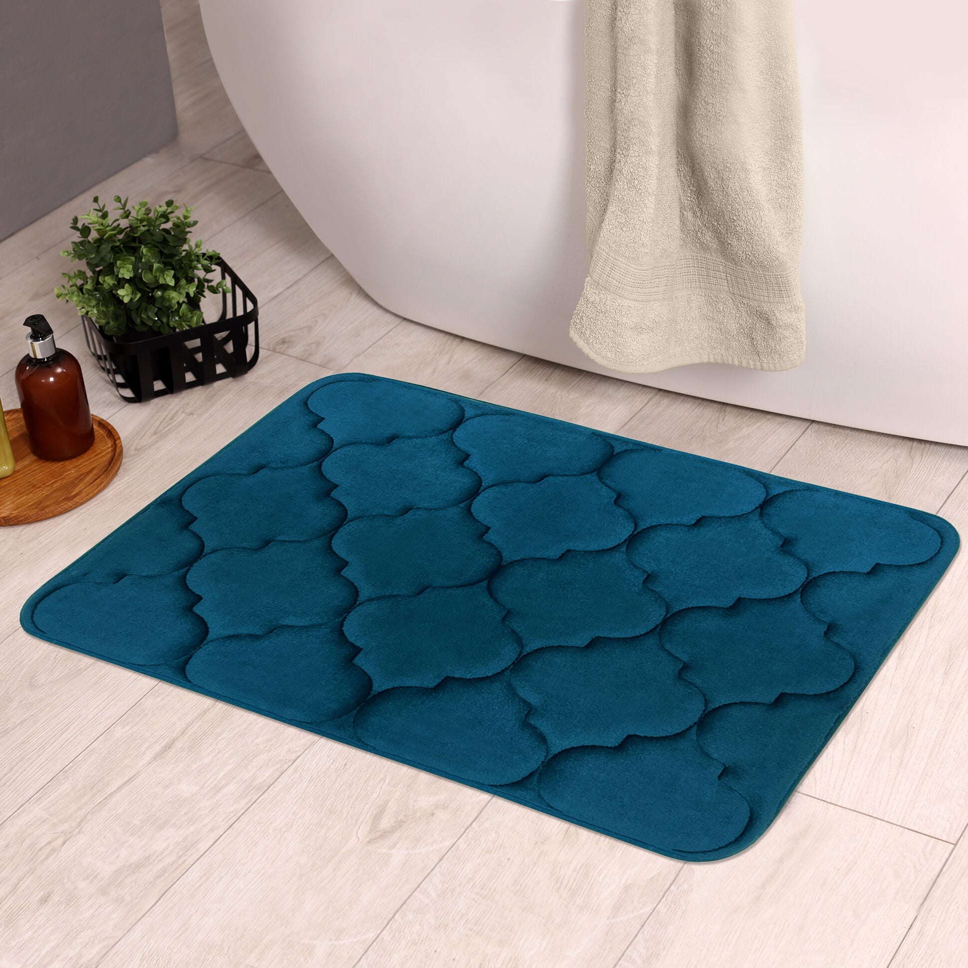 Madison 17x24 Memory Foam Mat, NAVY, alternate image number 3