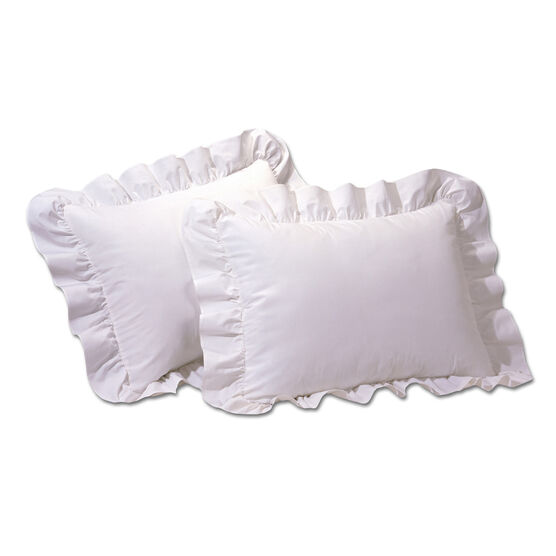 2-Pack Ruffled 65/35 Poly/Cotton Shams, WHITE, hi-res image number null
