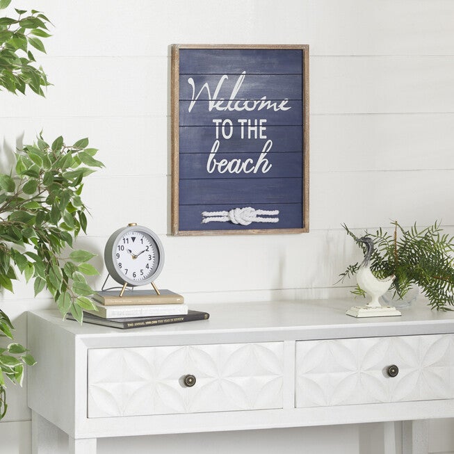 Coastal Blue Wood Welcome To The Beach Sign, , alternate image number 6