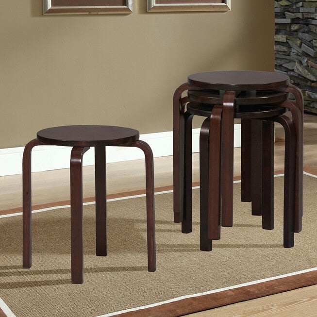 17 inches Bentwood Stool, Set of 4, , on-hover image number 1