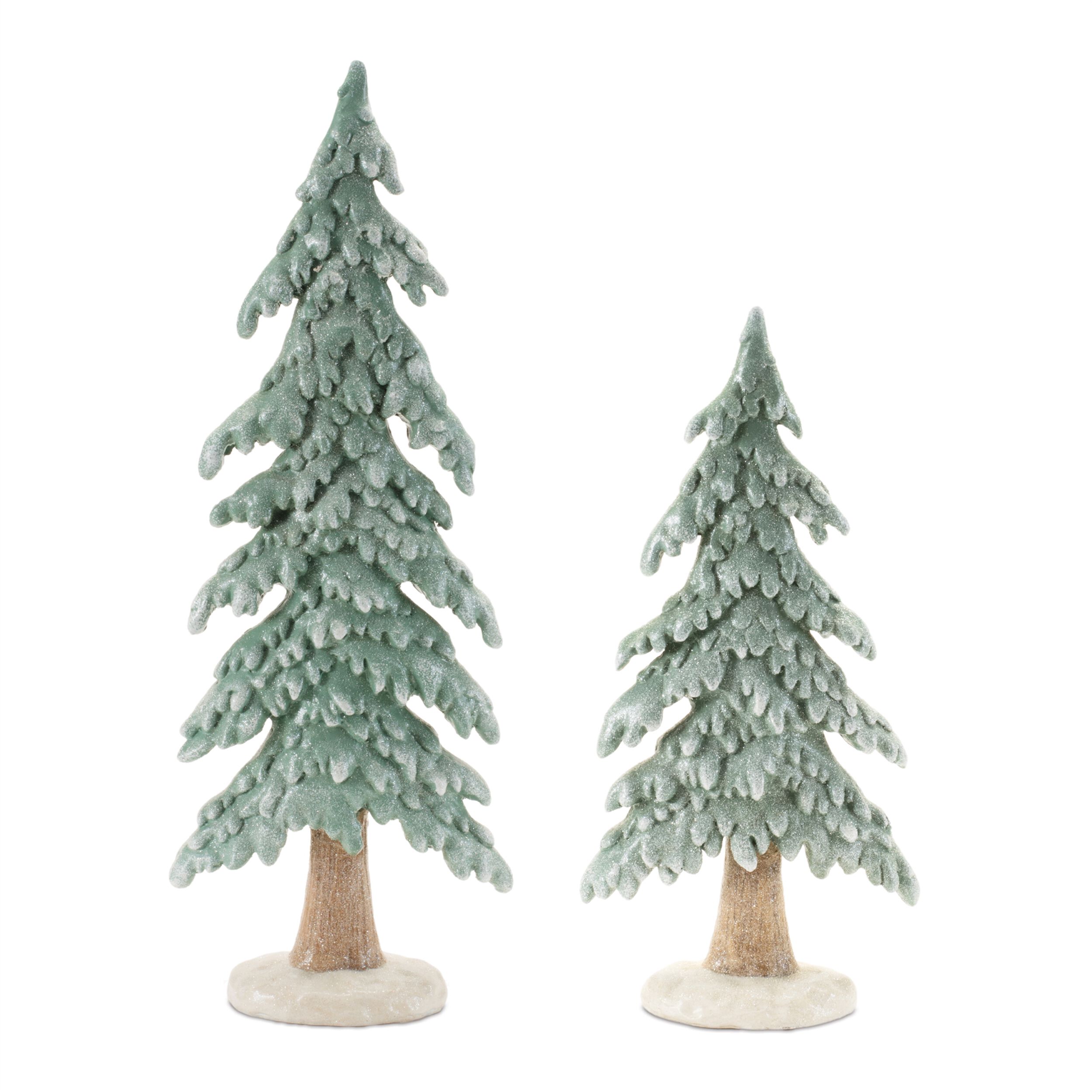 Glittered Winter Pine Tree (Set of 2)