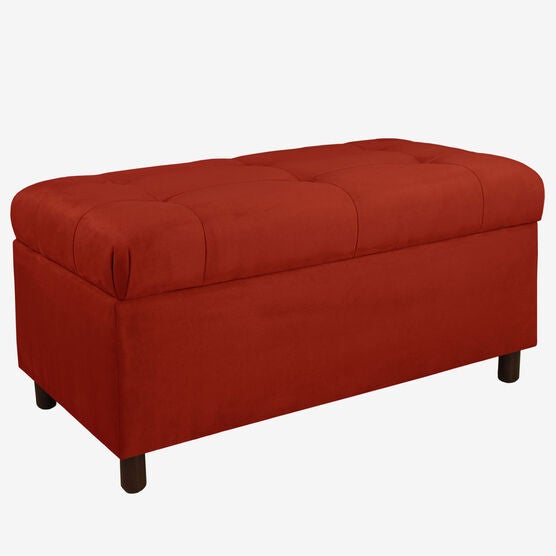 Upholstered Tufted Storage Bench In Microsuede Benches