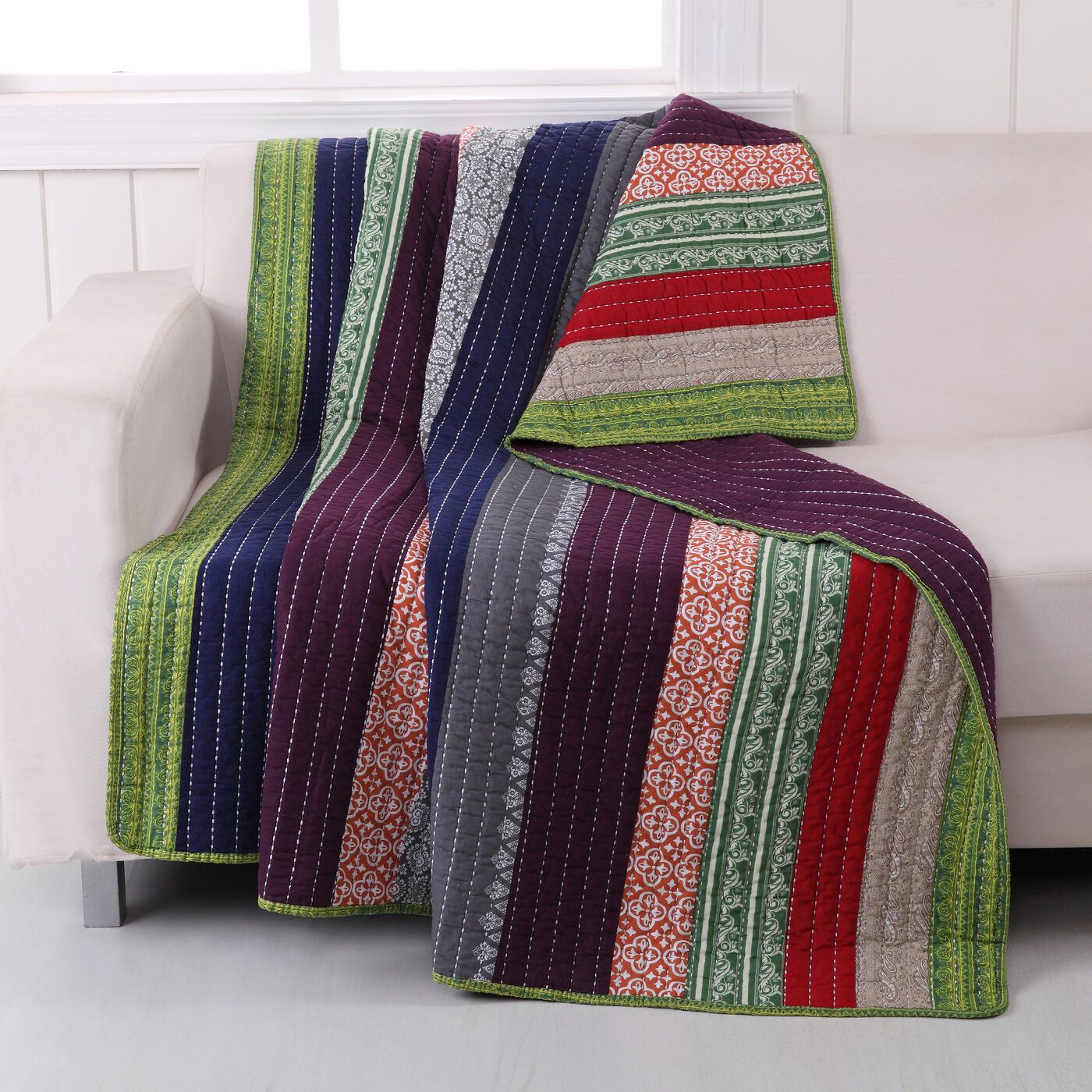 Marley Quilted Throw Blanket, CARNIVAL, hi-res image number 0