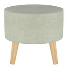 Linen Round Ottoman with Splayed Legs, , on-hover image number null