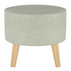 Linen Round Ottoman with Splayed Legs, , on-hover image number 1
