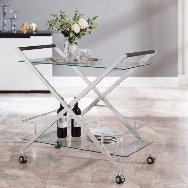 Rysley Art Deco Bar Cart, SILVER, hi-res image number null