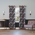 Irma Sun Zero 99% Blackout Solid Woven Grommet Panel, BLACK, hi-res image number null