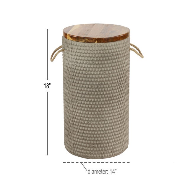Beige Cement Modern Outdoor Accent Table, , alternate image number 4