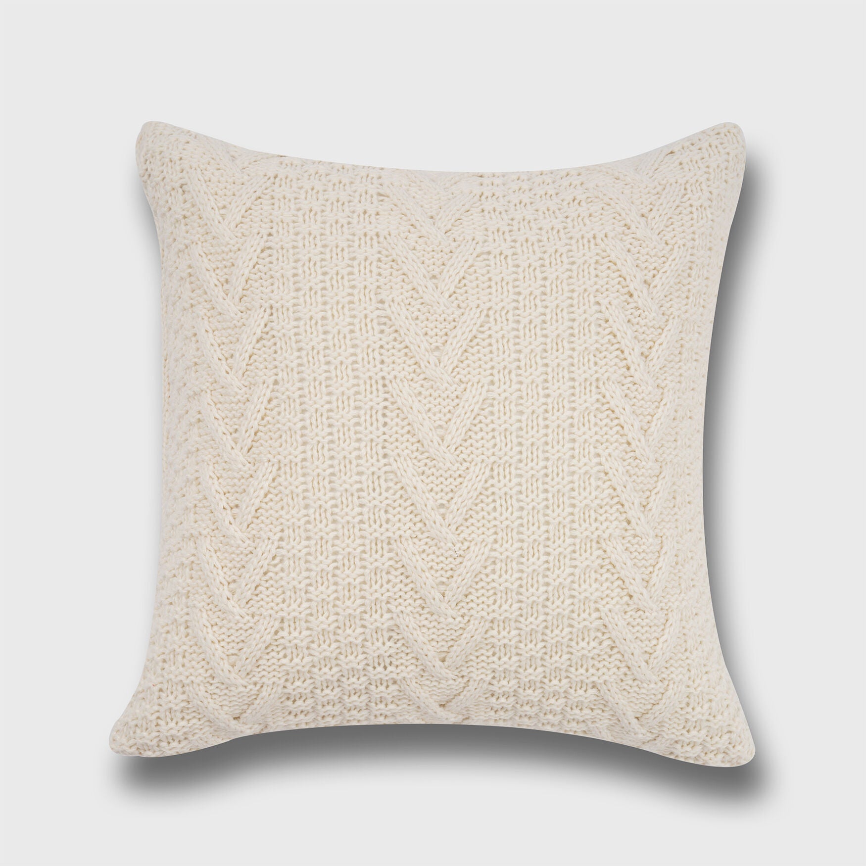 Chunkey Sweater Knit Pillow, WHITE, hi-res image number 0