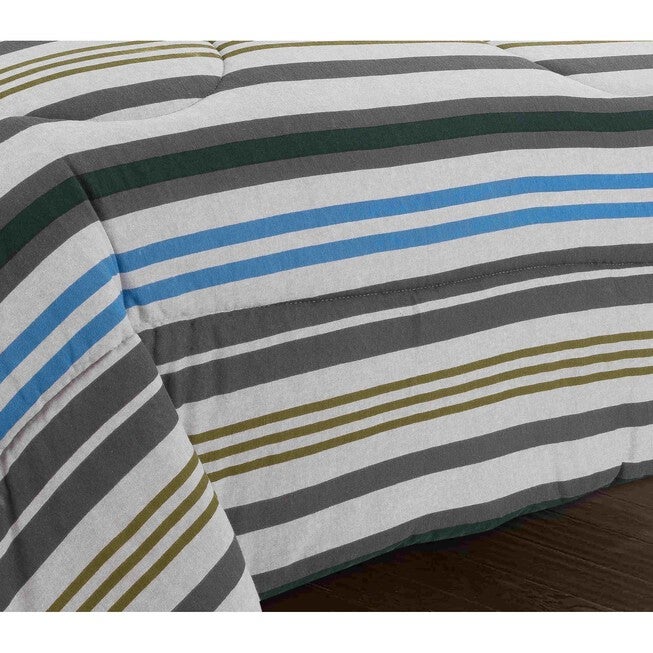 Jersey Knit Blue Stripe Comforter Set, , alternate image number 9