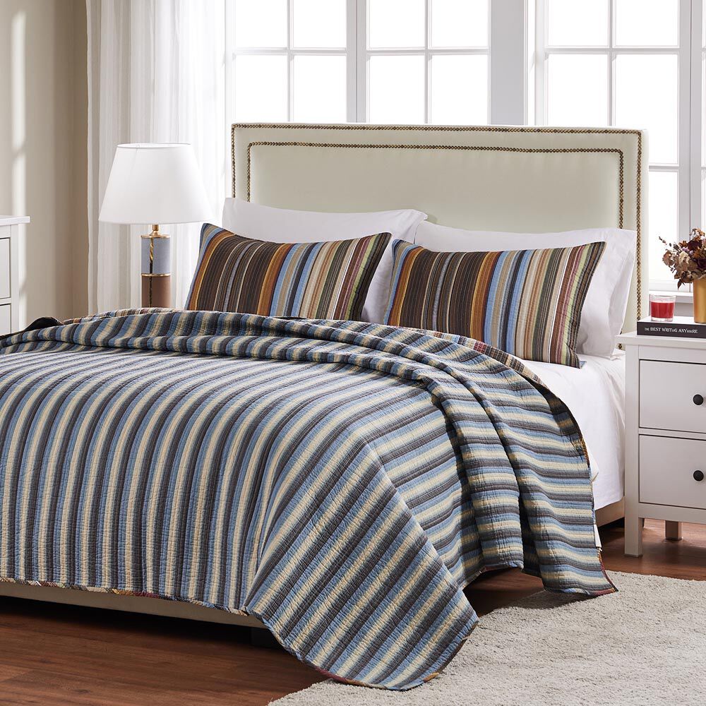 Durango Rustic Stripes 100% Cotton Quilt Set, EARTH, on-hover image number 1