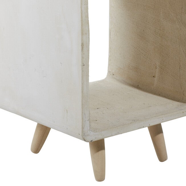 White Fiber Clay Industrial Outdoor Accent Table, , alternate image number null