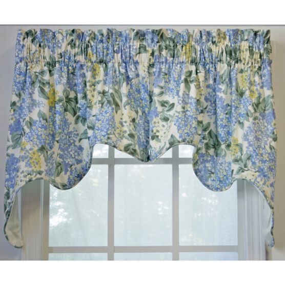 Hydrangea Lined Empress 2 Piece Swag, BLUE, hi-res image number null