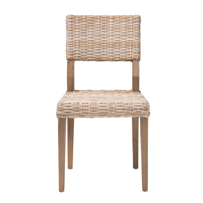 Barossa Bohemian Grey Kubu Rattan And Mahogany Wood Dining Chair, , on-hover image number null