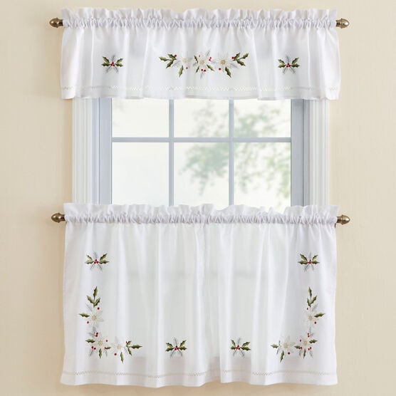 Winter Rose Valance, WHITE Winter Rose Valance, WHITE