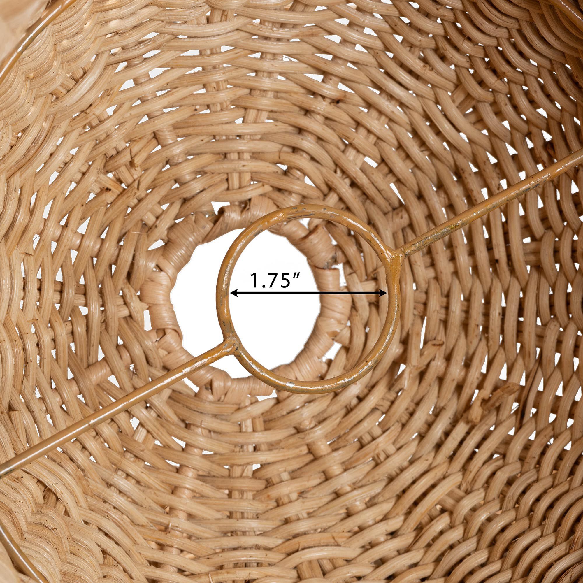 Semira Bohemian Natural Scalloped Rattan Pendant Lampshade, NATURAL, alternate image number 6