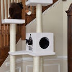 Classic 73" Real Wood Cat Tree Four Levels With Swing, Hammock, Condo, Perch, , alternate image number null