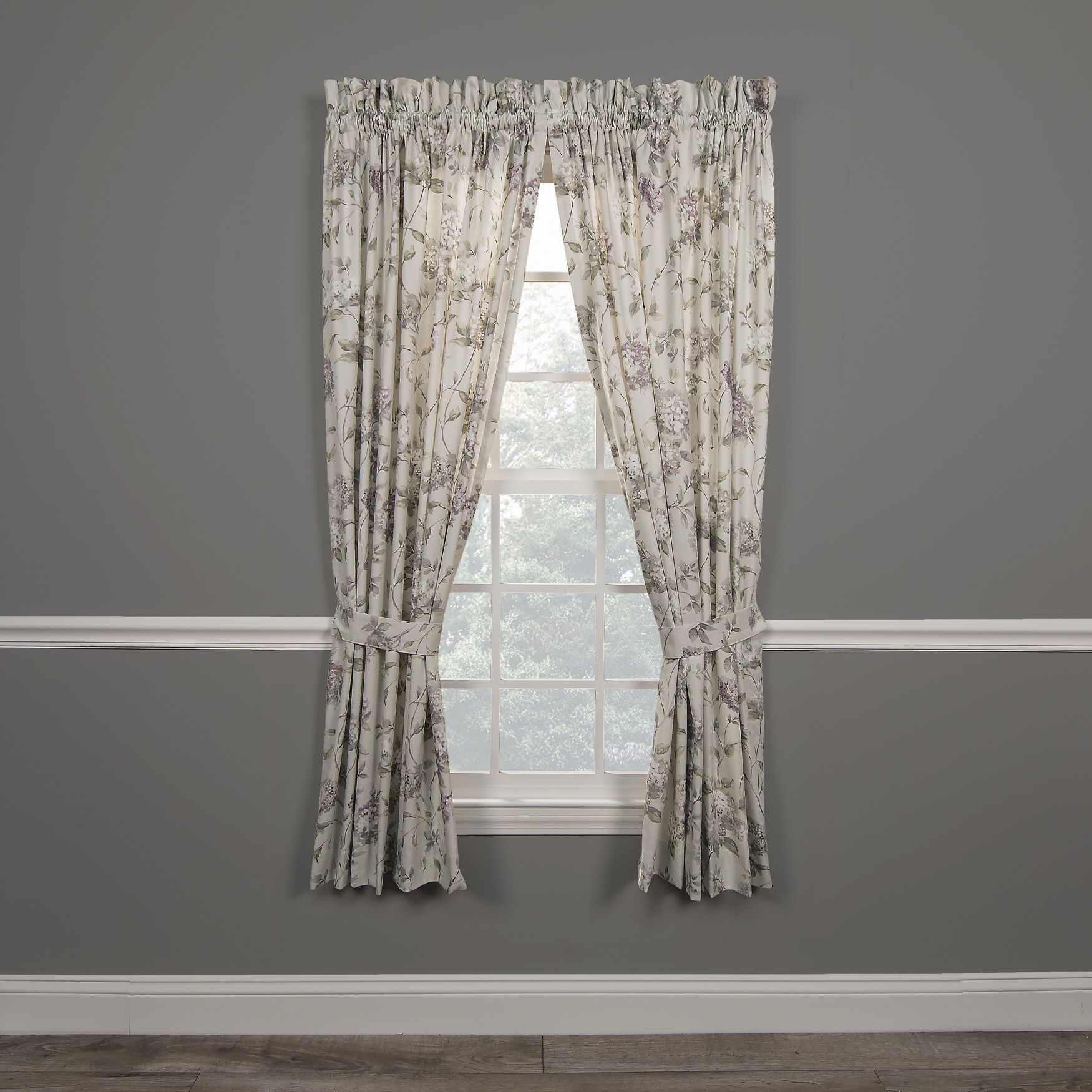 Abigail Tailored Curtain Pair With Tiebacks, LILAC, hi-res image number 0