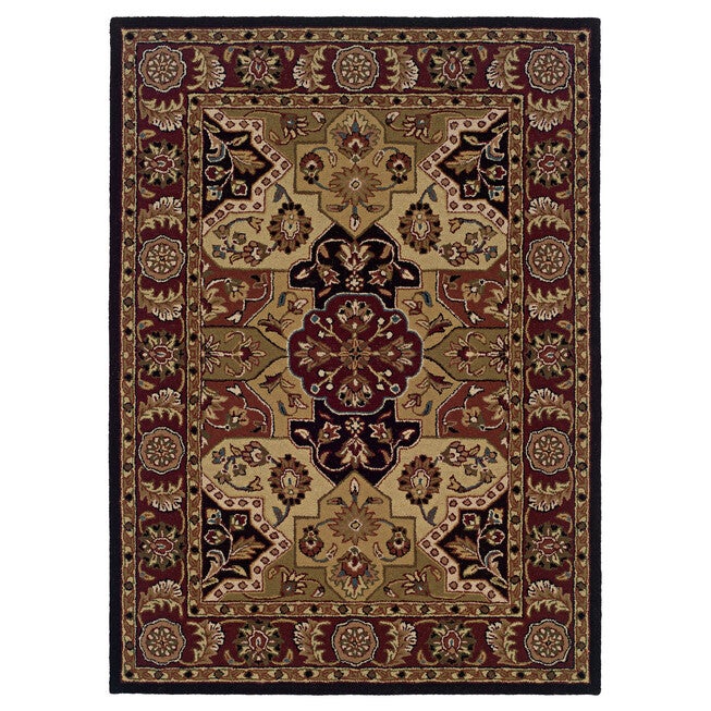 Trio Traditional Multi 8'X10' Area Rug, BURGUNDY, hi-res image number 0