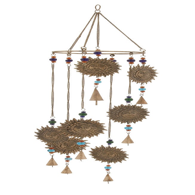 Brass Metal Eclectic Windchime, BRASS, hi-res image number 0