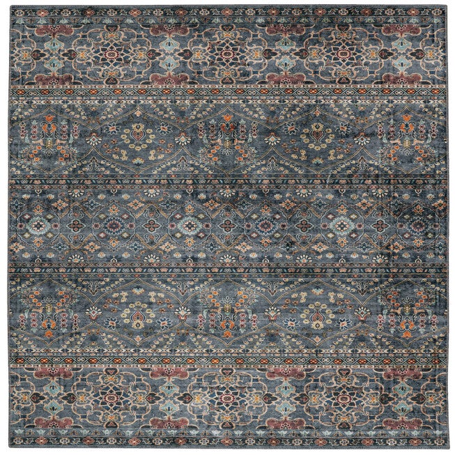 Washable Grant Teal/Ivory Rug, TEAL, hi-res image number 0