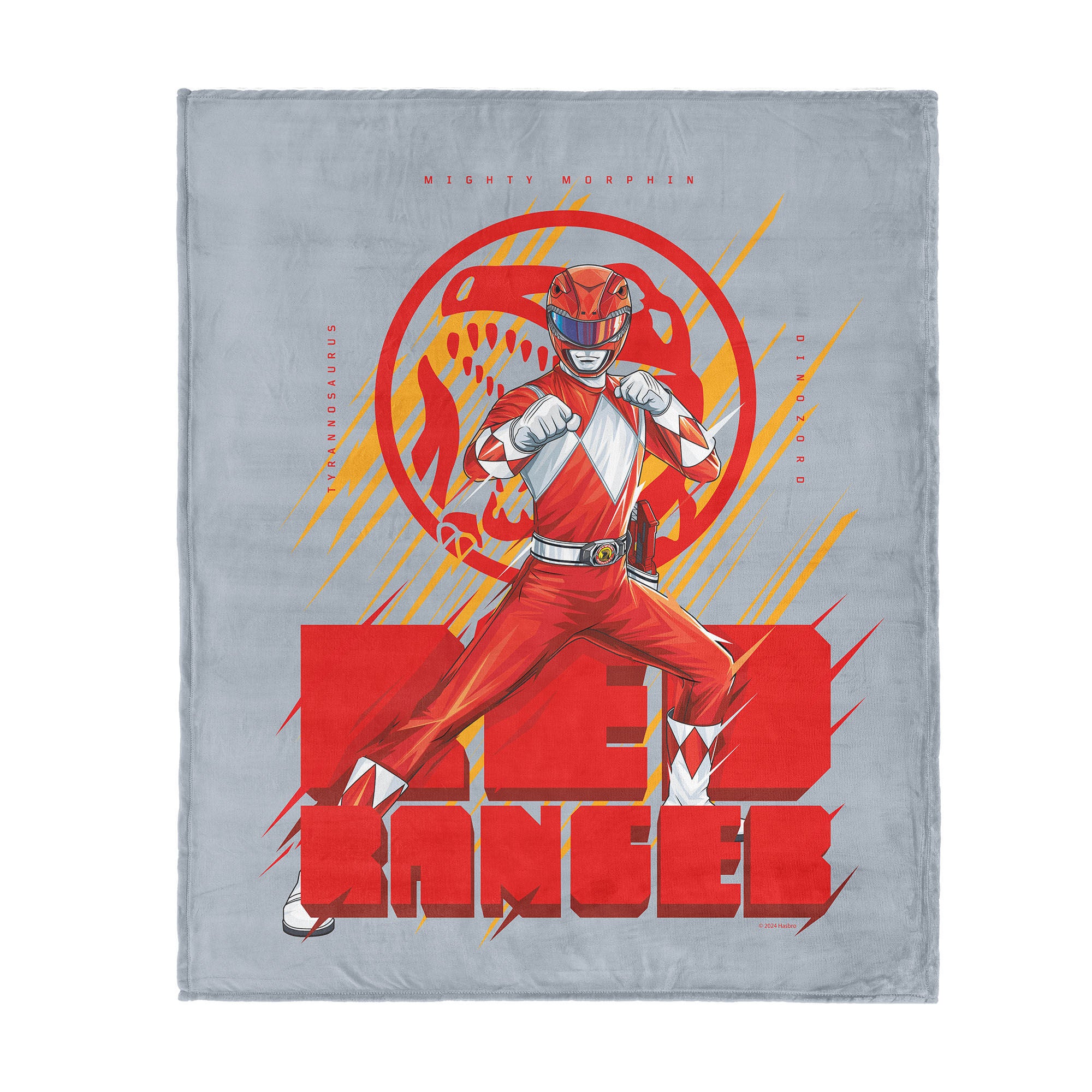Hasbro Power Rangers Red Ranger Silk Touch Throw Blanket 40X50 Inches, GRAY, hi-res image number 0