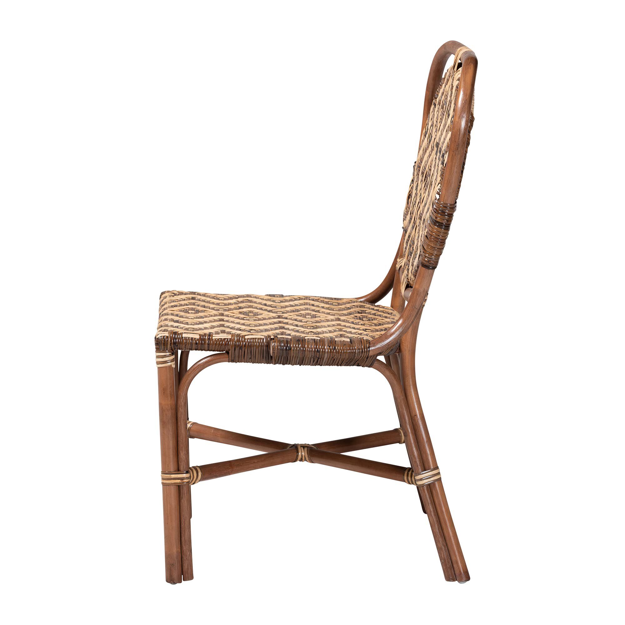 Mariano Natural Rattan Dining Chair, BROWN, alternate image number 3