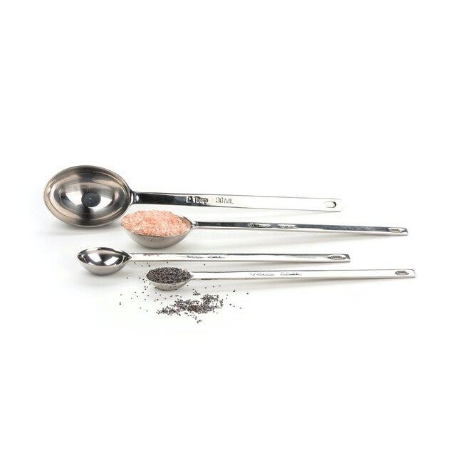 Long Handle Stainless Steel Measuring Spoon, Set 4, , alternate image number 5