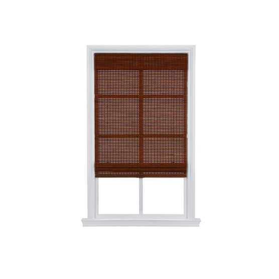 Cordless Woven Bamboo Roman Shade, PECAN, hi-res image number null