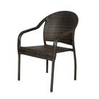 Rhodos Café Stacking Chair in Mocha All-weather Wicker - 4pk, , alternate image number null