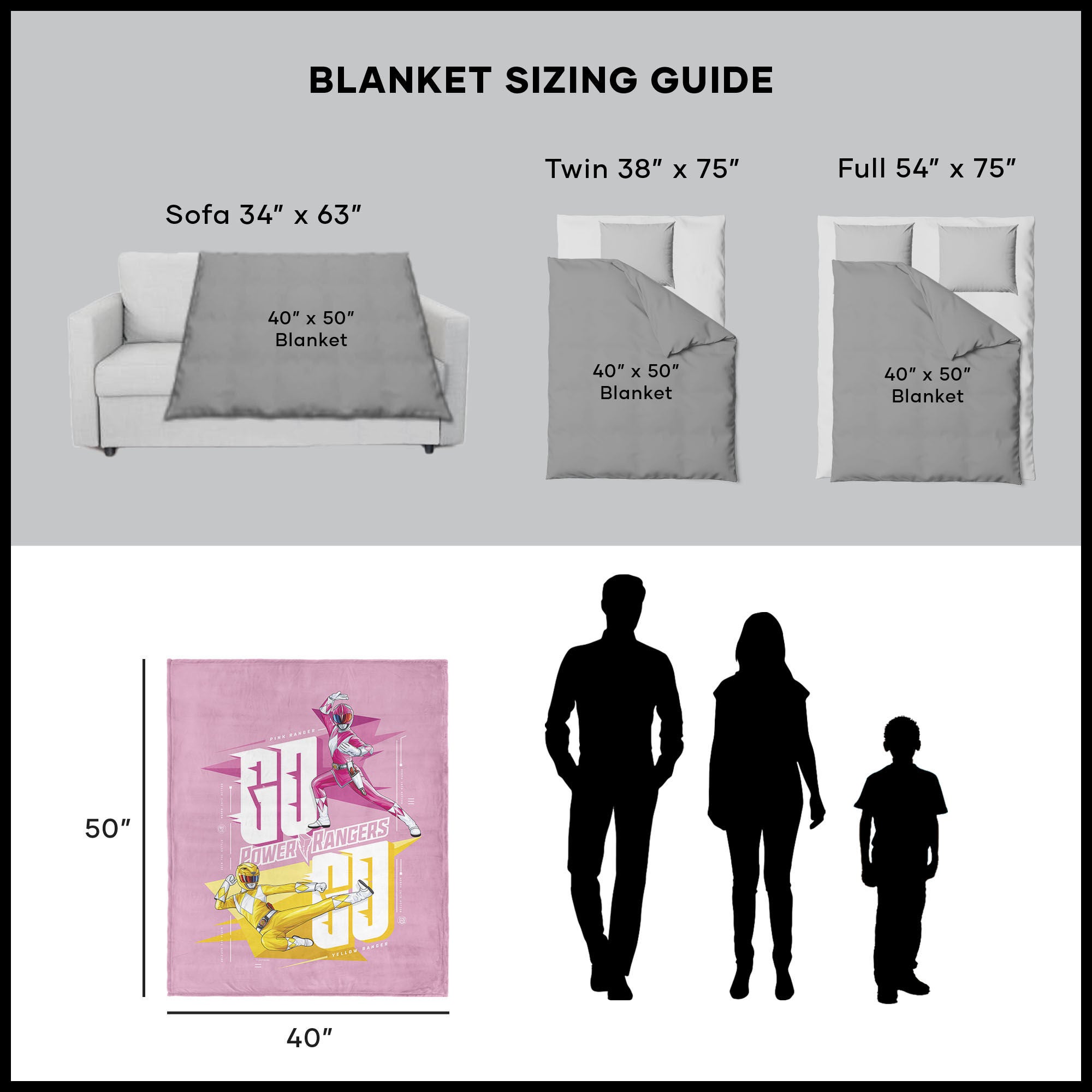 Hasbro Power Rangers Pink And Yellow Silk Touch Throw Blanket 40X50 Inches, POWER RANGER, alternate image number 5
