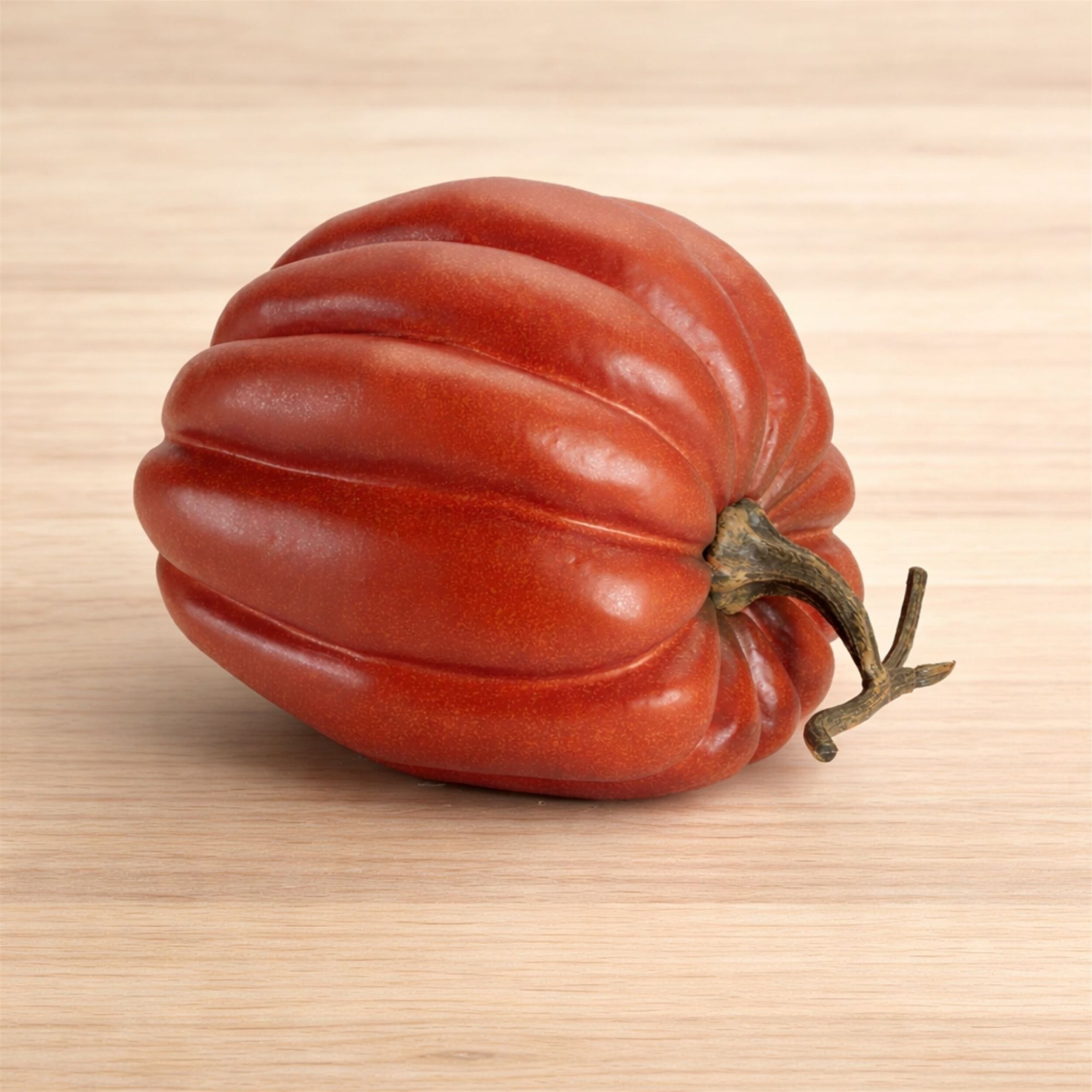 Rustic Ribbed Decorative Pumpkin 12.5 inchesH, ORANGE, alternate image number 2
