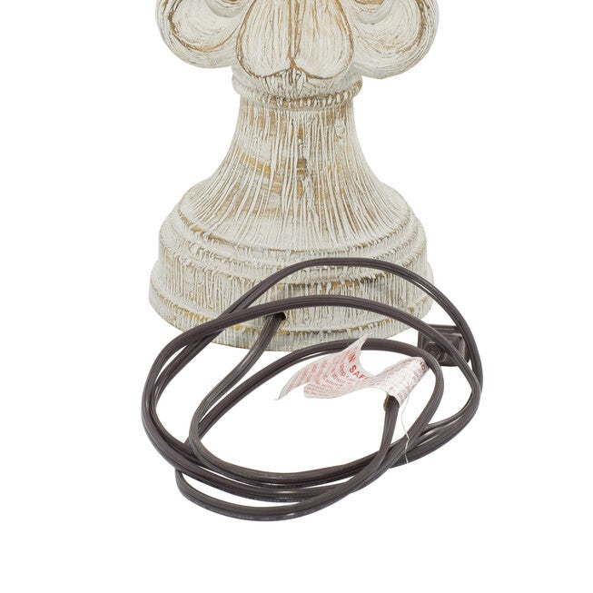 Set Of 2 White Polystone French Country Table Lamp, , alternate image number 4