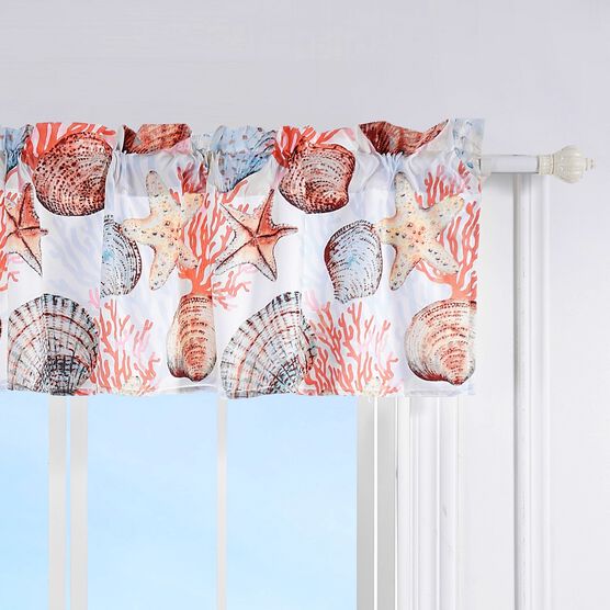 Beach Days Window Valance, CORAL, hi-res image number null