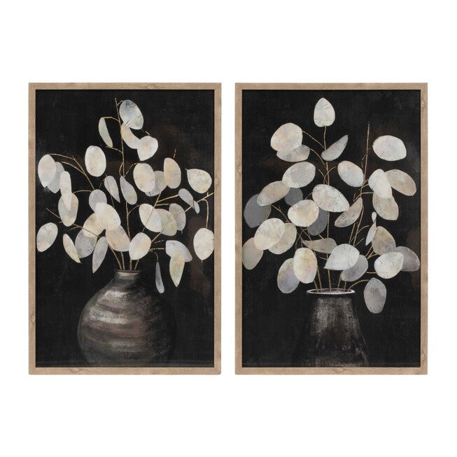 Beige Eucalyptus Print (Set of 2), BLACK/GREY, hi-res image number null