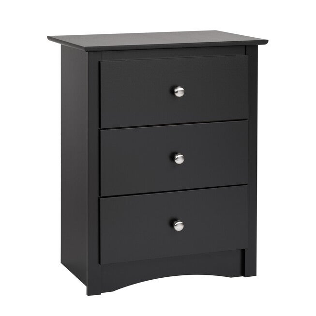 Sonoma 3-Drawer Tall Nightstand, Black, , on-hover image number null
