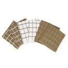 6Pk Terry Check Dish Cloth Dish Cloth, MOCHA, hi-res image number null