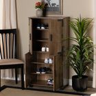 Cyrille Farmhouse Rustic Finished Wood 4-Door Shoe Cabinet Furniture, , alternate image number null