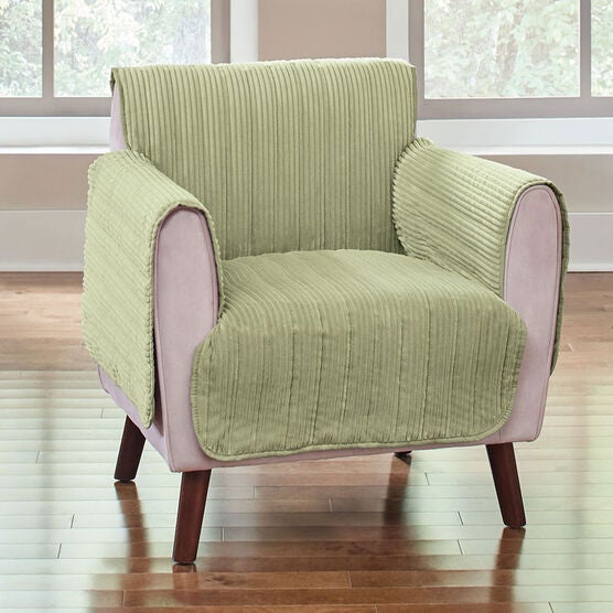 Reversible Plush Stripe Chair Protector, Reversible Plush Stripe Chair Protector,
