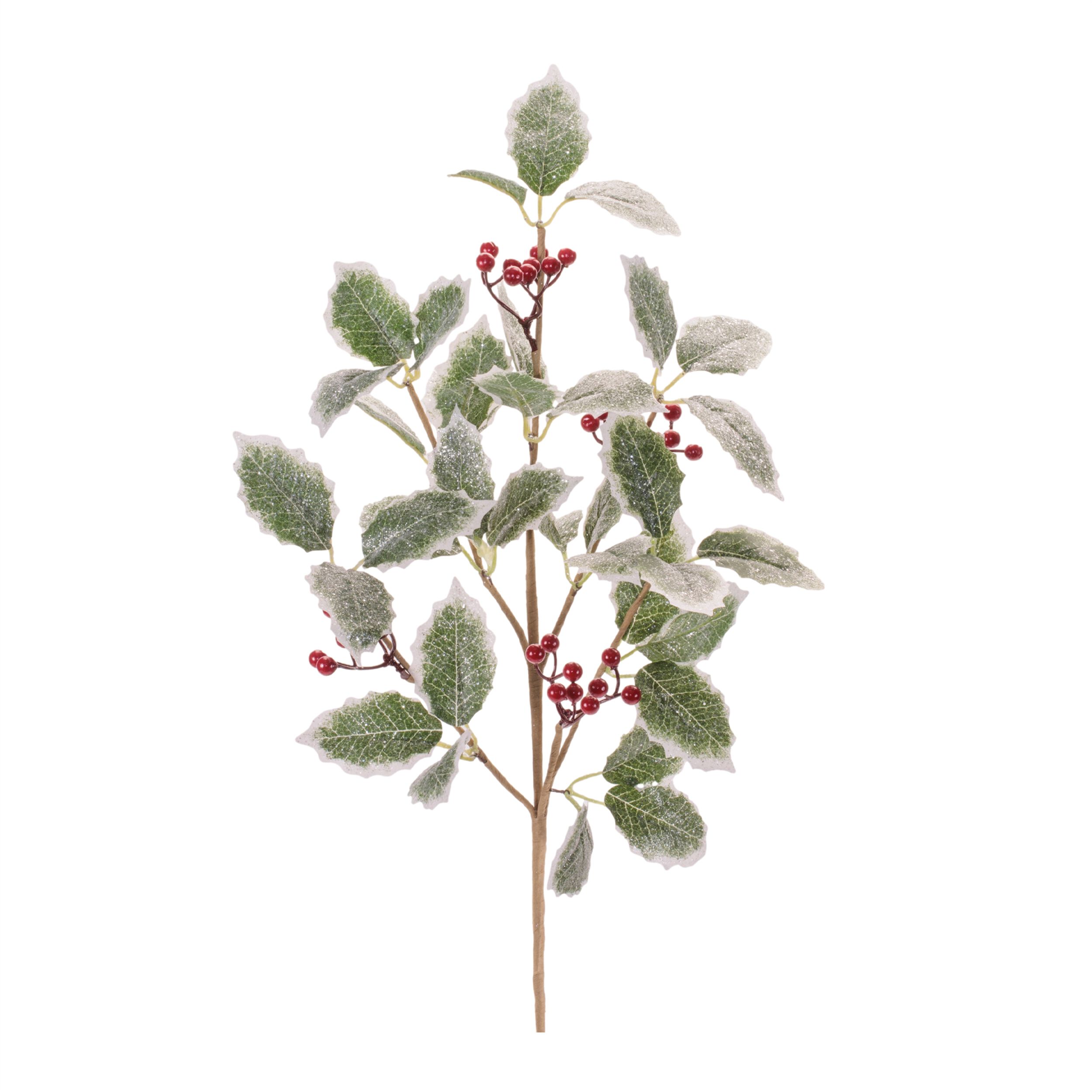 Holly Leaf and Berry Spray (Set of 2), GREEN RED, hi-res image number 0