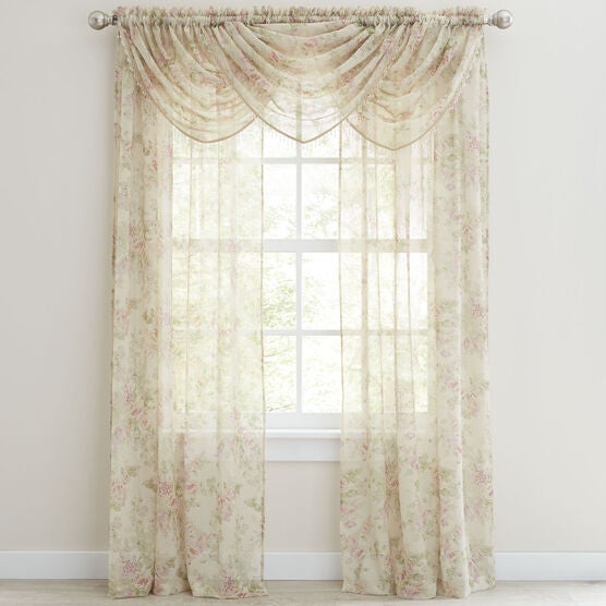 Stowe Printed Crushed Ascot Valance , ECRU Stowe Printed Crushed Ascot Valance , ECRU